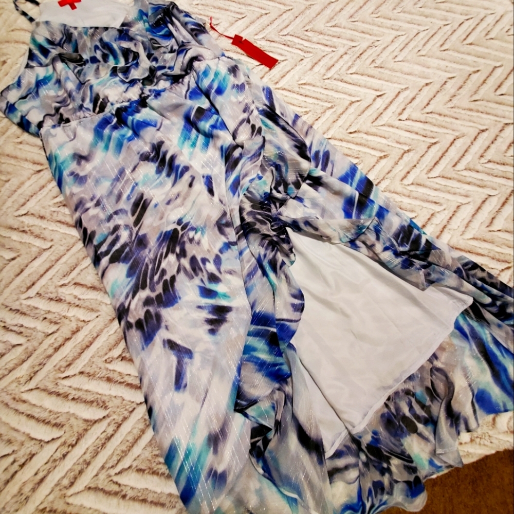 Blue multi color summer dresses.